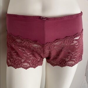 Blue moon plum boy short nylon lace panty L